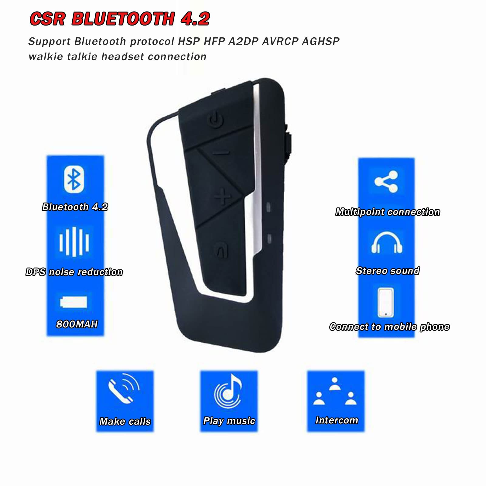 Interkom motocyklowy Bluetooth z kaskiem z redukcją szumów Uniwersalny interkom w kasku Słuchawki Bezprzewodowy domofon little surprise