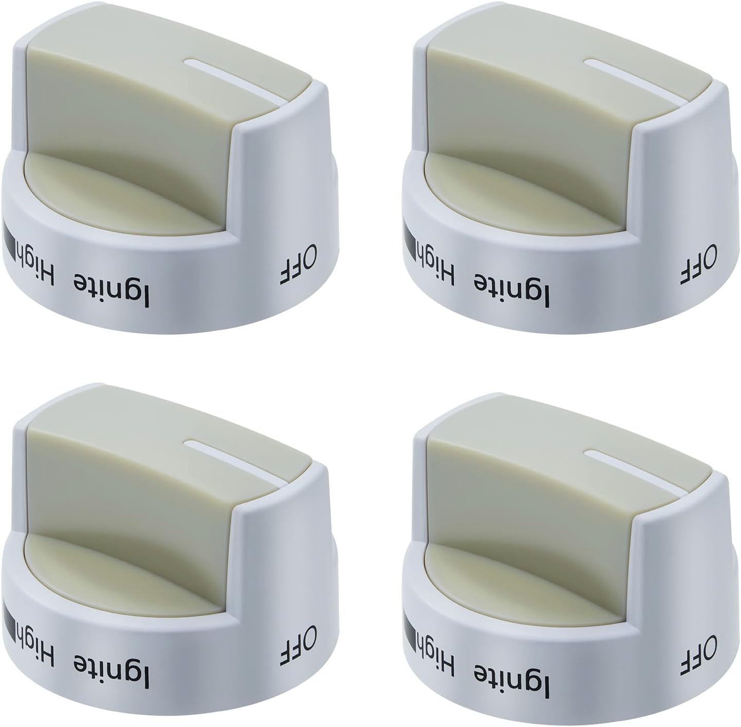 Upgraded W10339443 Stove knob Replacement for Whirlpool Gas Stove Parts Oven Knob WFG505M0BS0 WFG505M0BS3 WFG320M0BW0 WPW10339443 White Whirlpool Gas Range Cooktop Surface Burner Control Knob 4 Pcs