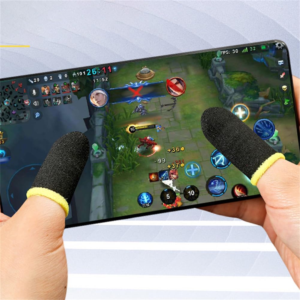 Mobile Phone Gaming Finger Sleeves, Gamer Thumb Protector/Stabilizer/Compression Support Sleeve, Game Hand Controller Gloves/Cover/Wrap, Durable Fiber/Breathable/Sweatproof, 10 Pcs image 7 of 7 B0D2SY58B4