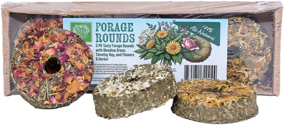 Small Pet Select Forage Variety Pack, 5-Piece Bundle with Botanical Trays, Natural Herbs and Flowers, Small Animal Enrichment Treats