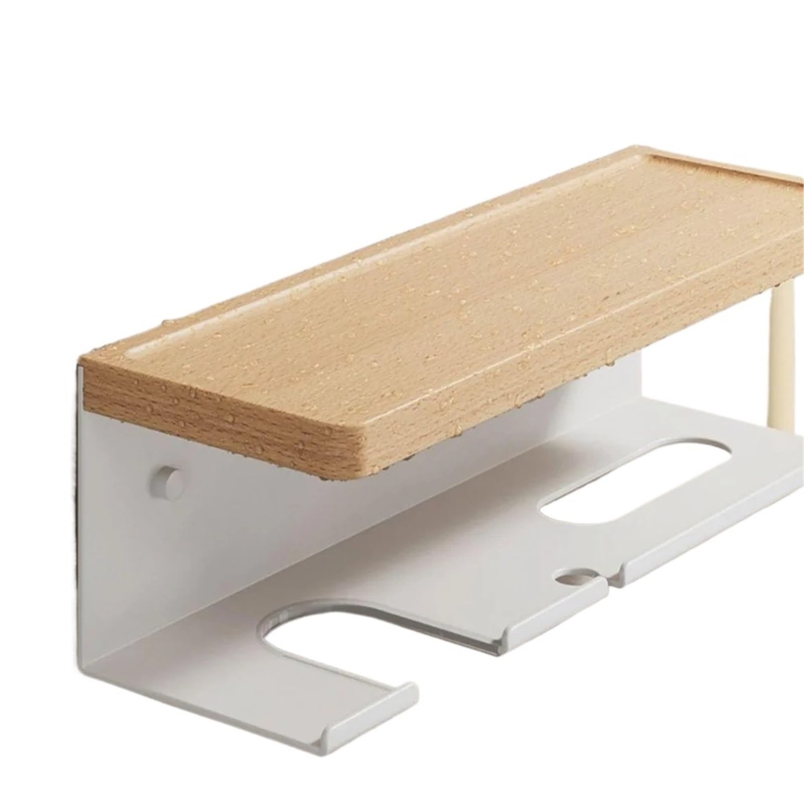 Estante for secador de Pelo Madera Haya, Soporte sin Perforaciones montado en la Pared for baño, Estante Colgante for, Almacenamiento for soplador Aire para secadores de Pelo(L)