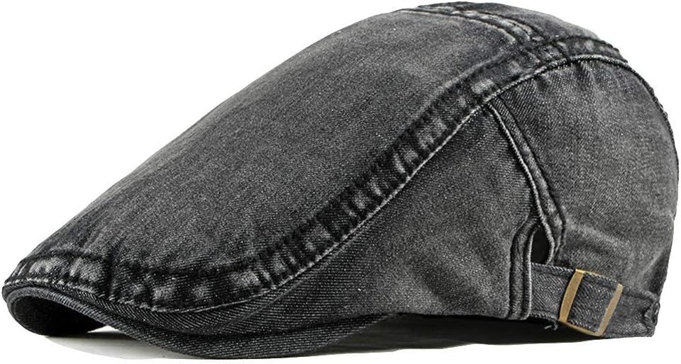 2 Pack Mens Denim Cotton Newsboy Cap Ivy Gatsby Driving Hunting Cabbie Hats - Image 2