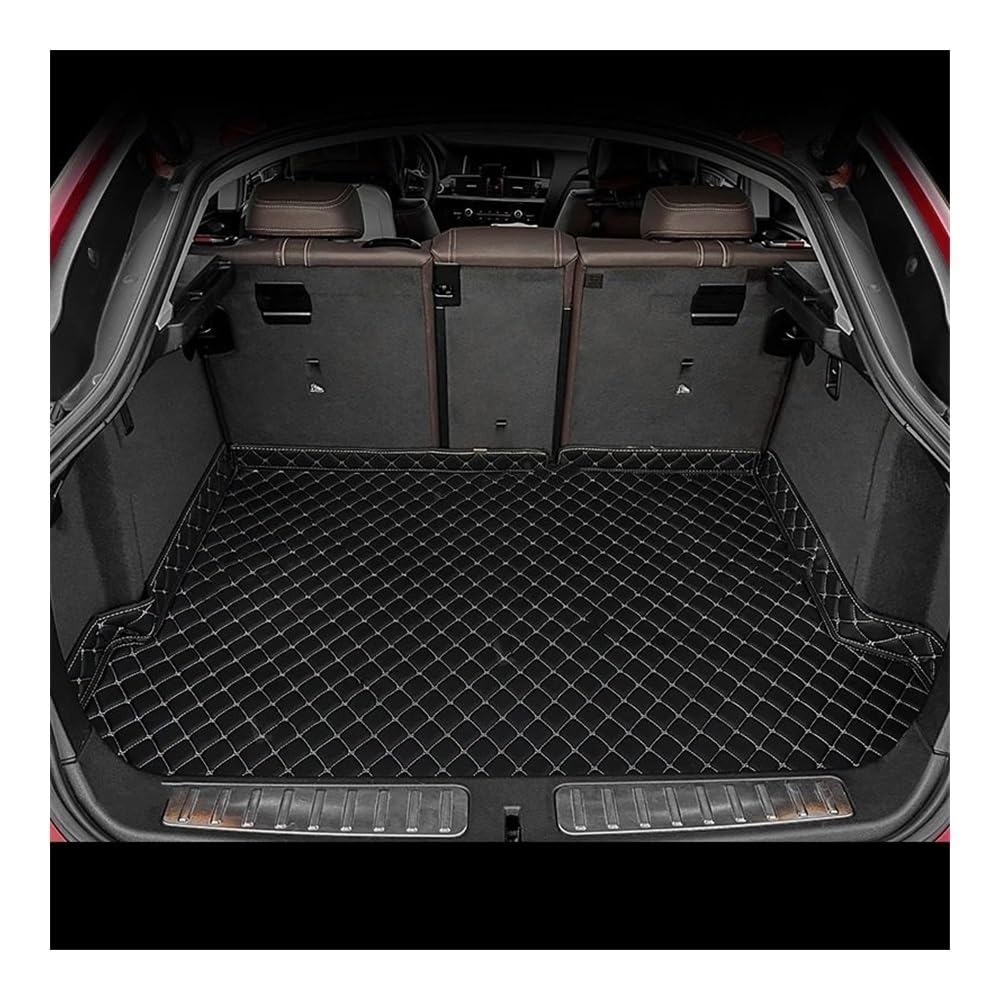 Car Leather Boot Mats Compatible With Porsche Macan 2014-2020 2021 2022 2023 2024 2025 2026 3D Custom Car Trunk Mat Cargo Pads Carpet(Black-Beige-3D)