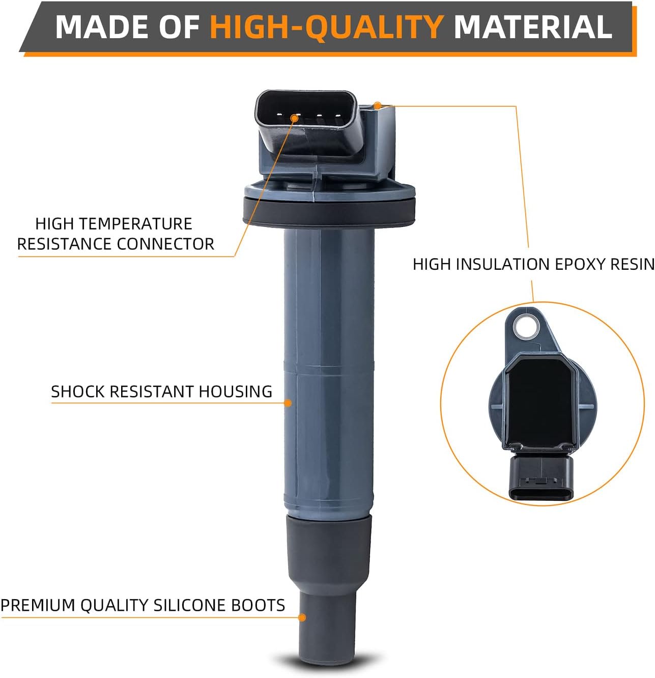 DEAL Ignition Coil Pack, Compatible with Toyota Camry Corolla Matrix Solara Highlander RAV4 Lexus HS250h Scion tC Pontiac Vibe 2.0L 2.4L L4 Replace OE UF333 UF494 C1330, Set of 4