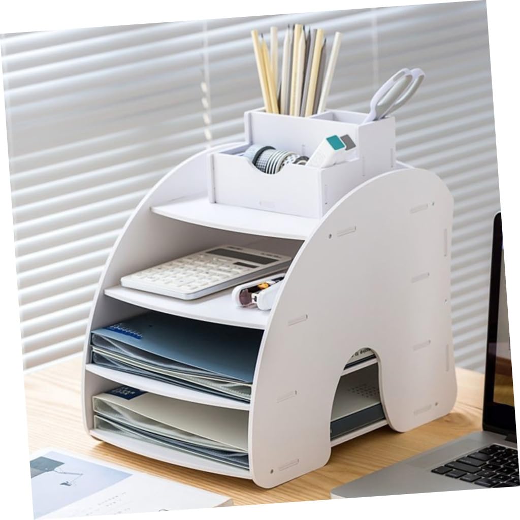 Présentoir à Documents PVC Blanc, Rangement Multi-couches Présent Rentrée