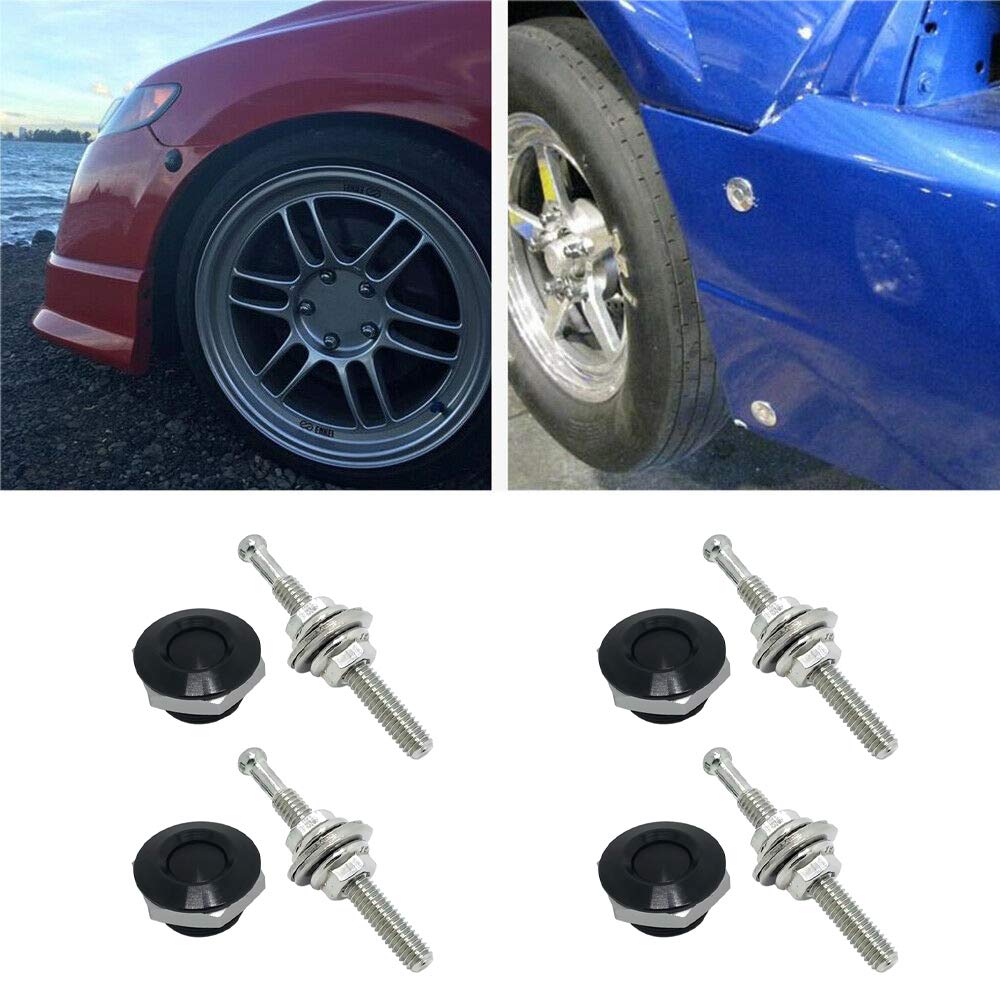 Gangmu Tec Set van 8 universele aluminium motorkappennen - kentekenplaatvergrendelingsclip, drukknop motorkap, snelontgrendelingsvergrendeling, bumper, diameter 3,2 cm (zilver, verpakking van 4 Gangmu Tec Set van 8 universele aluminium motorkappennen - kentekenplaatvergrendelingsclip, drukknop motorkap, snelontgrendelingsvergrendeling, bumper, diameter 3,2 cm (zilver, verpakking van 4