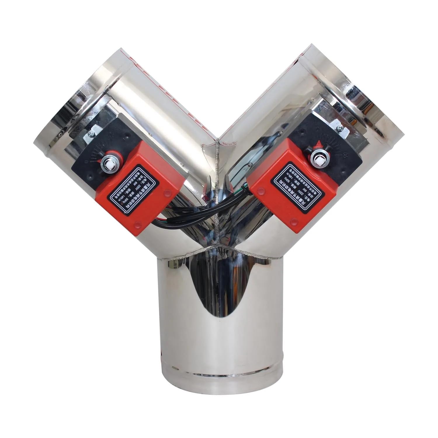 Y Type AC220v Stainless Steel Motorized Ventilation Register Air Duct OD51mm-150mm(OD51mm)