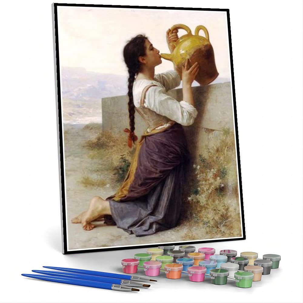 Hhydzq G Paint By Numbers For Adult Kits Thirst Paintin By William-Adolphe Bouguereau Paint By Number Kit On Canvas For Beginners