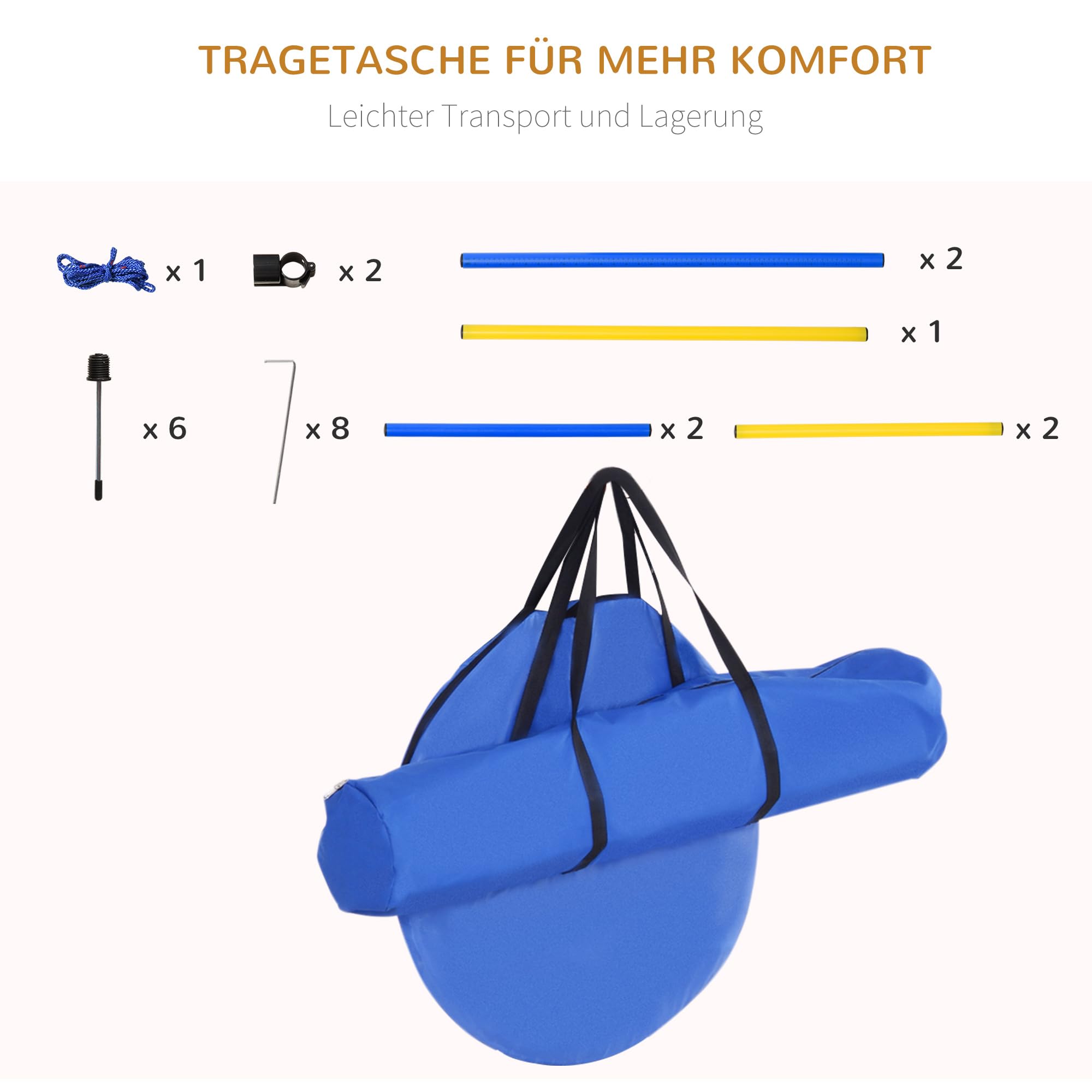 PawHut Agility Set 5-częściowy: tunel, 4 tyczki, przeszkody