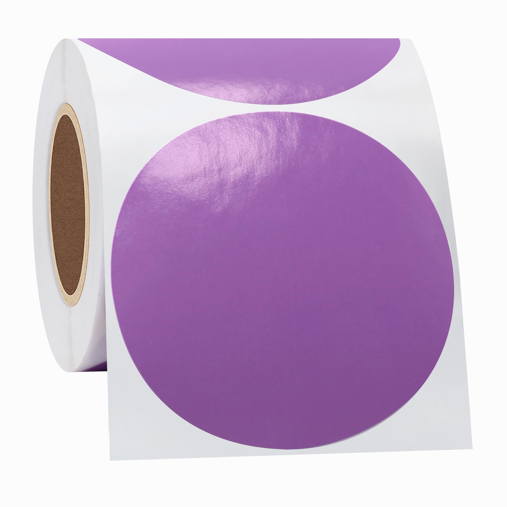 Hycodest Thermal Label Stickers 3" Circle Sticker Direct Thermal Labels Self-Adhesive Thermal Paper Roll 350 pcs (Purple)