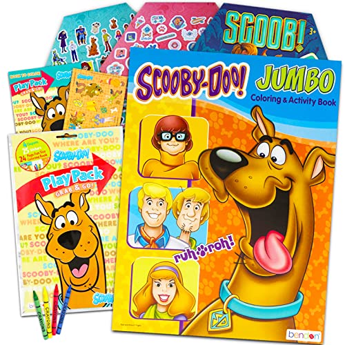 Scooby Doo Coloring and Story Book Set for Kids - Bundle with 2 Scooby Doo Activity Books with Games, Puzzles, Coloring Pages, and More Plus 300 Stickers (Scooby Doo Gifts)