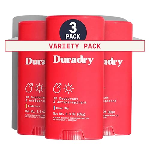 Duradry AM Desodorante y antitranspirante  Desodorante Prescription Strength para hiperhidrosis, antitranspirante para mujeres y hombres, protección