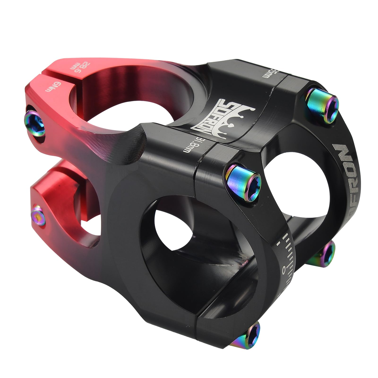 SOFRON 31.8 * 28.6mm Bike Stem, 35mm Short MTB Stem, Handlebar Riser for Mountain Bike, Ultra-Light CNC Aluminum Alloy