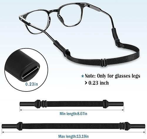 Miniatura 8 de JIURUN Correa ajustable para gafas, paquete de 4 correas para lentes sin cola con 16 pares de gafas, cojín de agarre para orejas, retenedor de