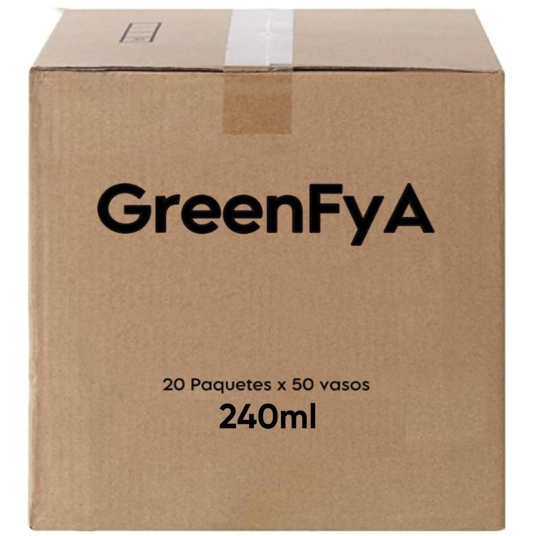 1000 Vasos Desechables 240ml (8oz) Ecológicos – Vasos Cafe Desechables - Blancos o Kraft – Bebidas Calientes y Frías – Uso en Oficina, Hostelería, Eventos, Catering y Takeaway