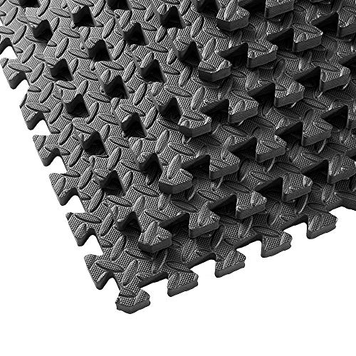 papababe Puzzle Exercise Mat with EVA Foam Interlocking Tiles for MMA Exercise, Gymnastics and Home Gym Protective Flooring, 1/2\'\' Thick, 96 Square Feet