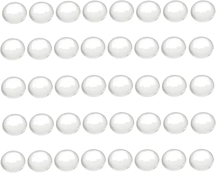 dophee 40Pcs Round Glass Cabochon Flatback for Jewelry Making, 8mm/0.31in
