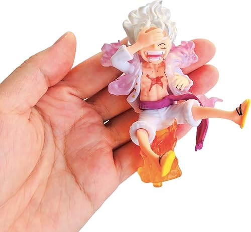 Miniatura 7 de Nica Luffy Gear 5 figuras de acción de anime de una pieza, estatua de exhibición de figuras de cumpleaños, decoración de tartas de cumpleaños,