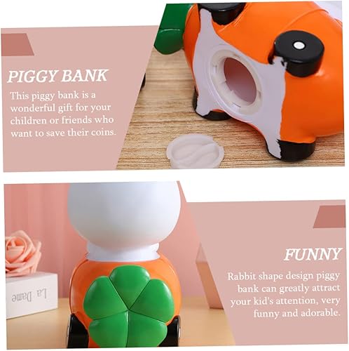 Miniatura 3 de NOLITOY Zanahoria Conejo Hucha Nueva alcancias de para niños Conejo Estatua Conejito Hucha Conejo Ahorro Olla De Dibujos Animados Moneda Conejo