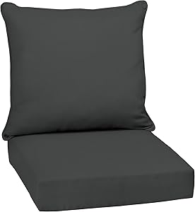 Overstock Arden Selections Slate Canvas Texture Outdoor Deep Seat Set - 24