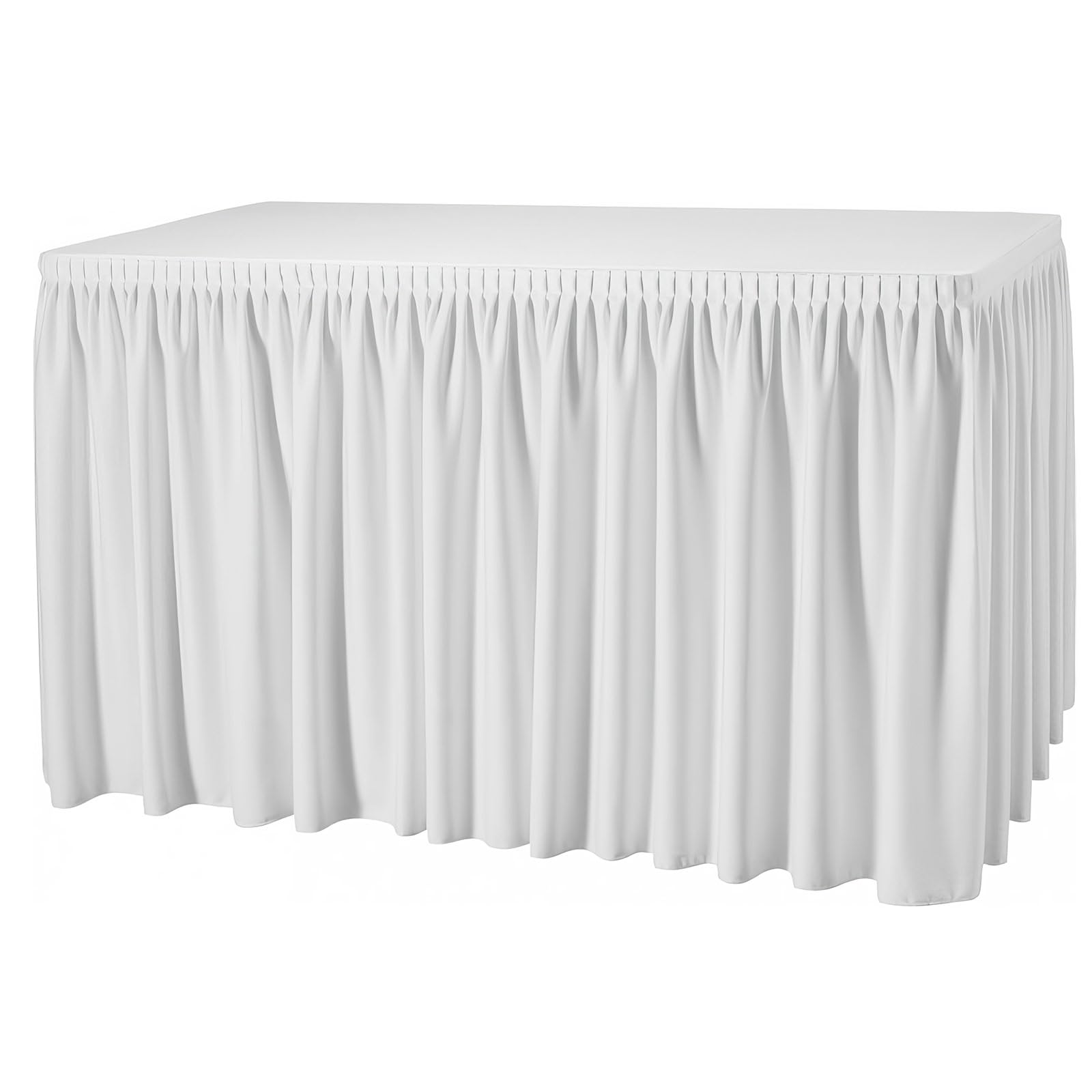 Skirting Plisseefalte für Catering Hochzeiten Gastronomie (Weiß, 410 x 73 cm)