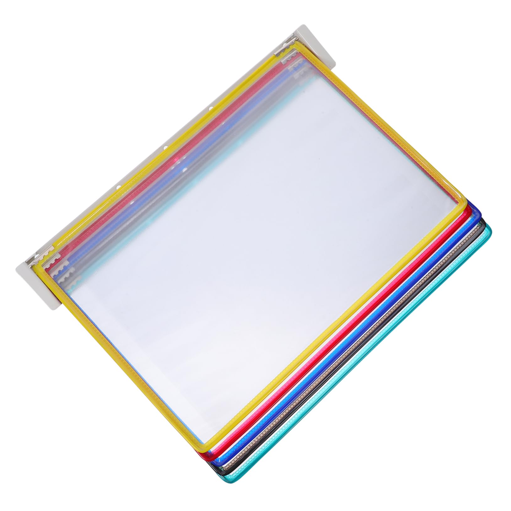 OSALADI Wall Mounted File Folder Organizer 5-page Flip Document Rack A4 File Magazine Holder For Office Classroom Meeting Room Public Spaces