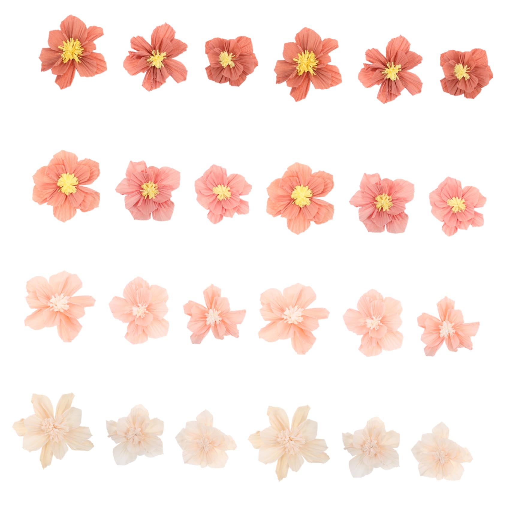Lurrose Kit de Fleurs en Papier Crépon 24 Pièces, Fleurs Artificielles 3D