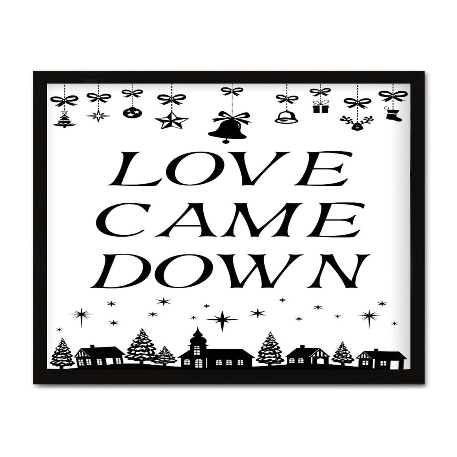 WSDESDEC Cartello da parete in legno da appendere con scritta "Love Came Down", decorazione per la casa per cottage retrò, cartello da appendere per cucina religiosa cristiana, cattolica, decorazione