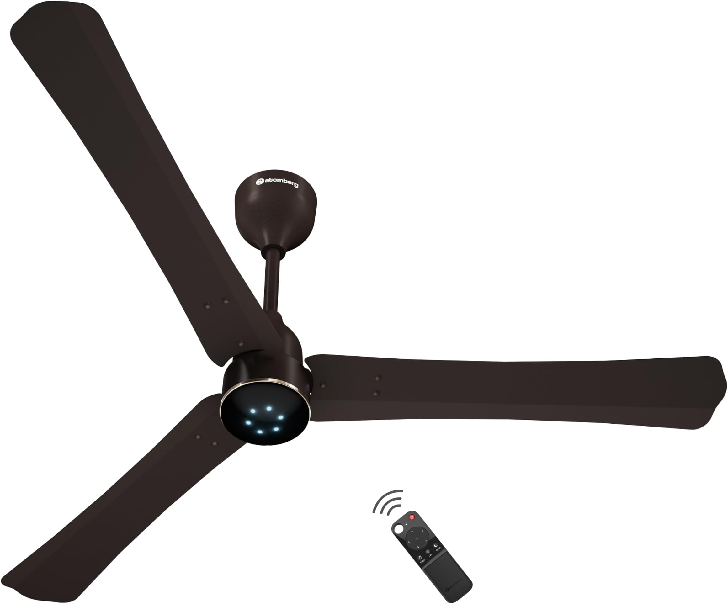 atomberg Renesa Halo Smart Alexa Enabled 1200mm BLDC Ceiling Fan with Remote | BEE 5 star | High Air Delivery | Low noise | LED Speed Indicator | Sleek Design | | 3 Year Warranty | Blaze Brown