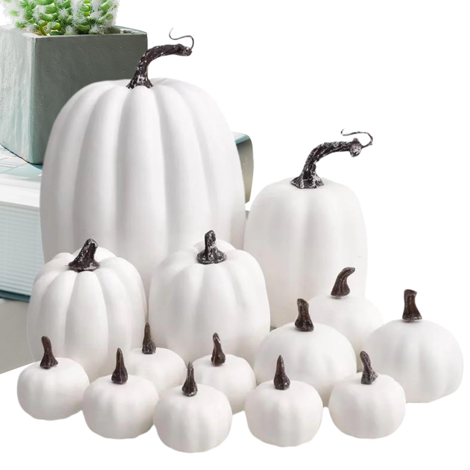Calabazas falsas de espuma para centro de mesa de Halloween y Acción de Gracias Juego de 14 piezas