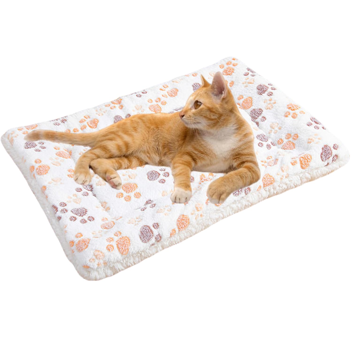 WUMEIJIAJU Cat Bed Mat 60x45cm Dog Bed Mattress Warm Thermal Pet Pad Blanket Puppy Mat Cushion for Winter Small/Medium Pets Dogs & Cat Cages,White