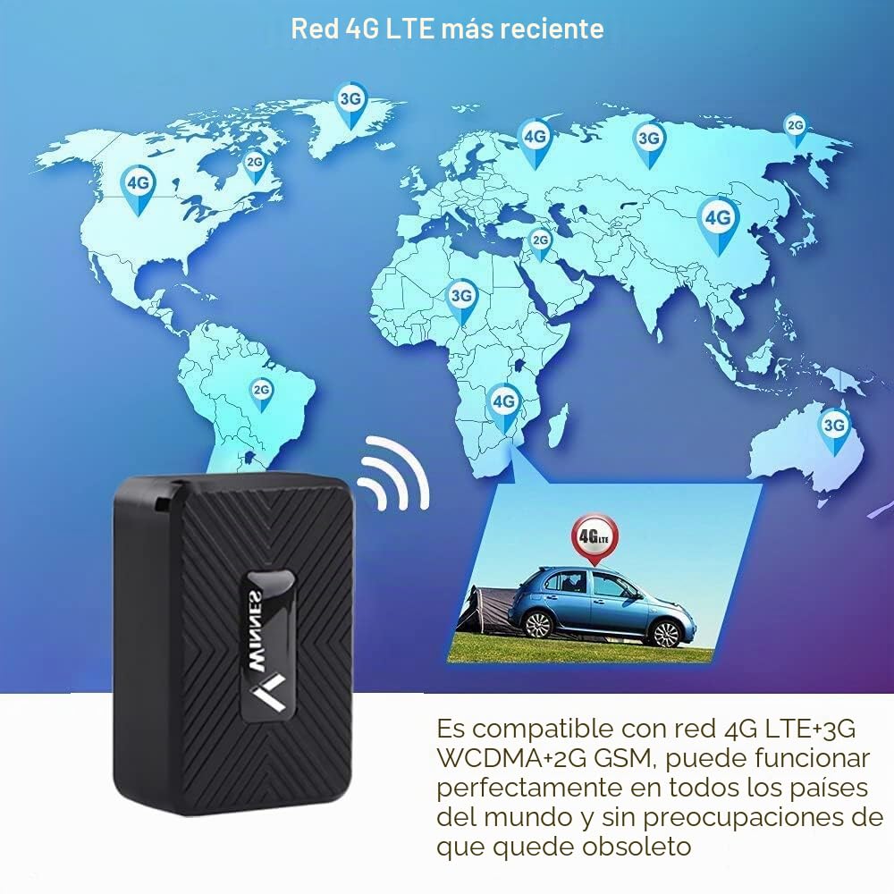Zeerkeer Mini GPS Tracker 4G con Tarjeta SIM Gratis Localizador GPS para Coche App para Niños/Ancianos Historial de 6 Meses Magnético ImpermeableTK913