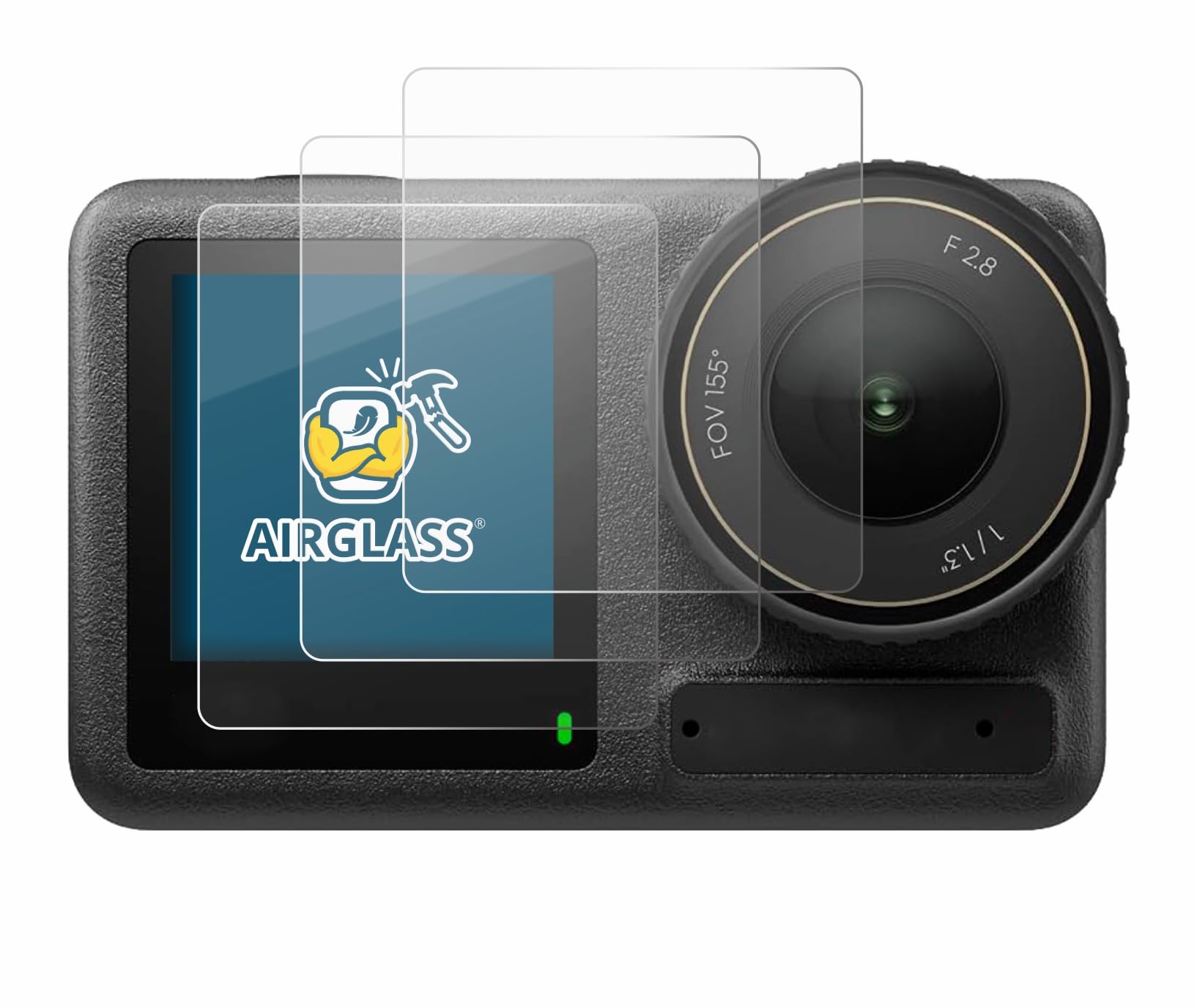 Brotect Pellicola Vetro Ibrido Per DJI Osmo Action (3 Pezzi) – Durezza 9H, Anti Impronta, Made In Germany