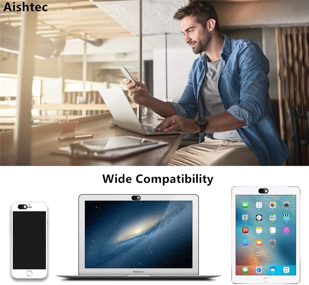Copri Webcam Cover Slider 0.7mm per Laptop 6 Pezzi Nero