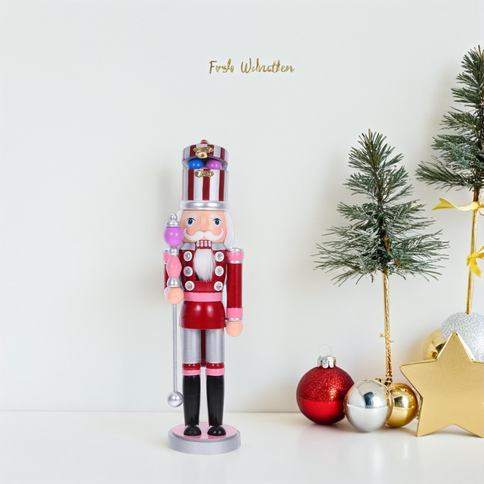 Nussknacker Soldat aus Holz Traditionelle Figur für Dekoration als Weihnachts-baumschmuck oder Tischdeko Handgefertigt