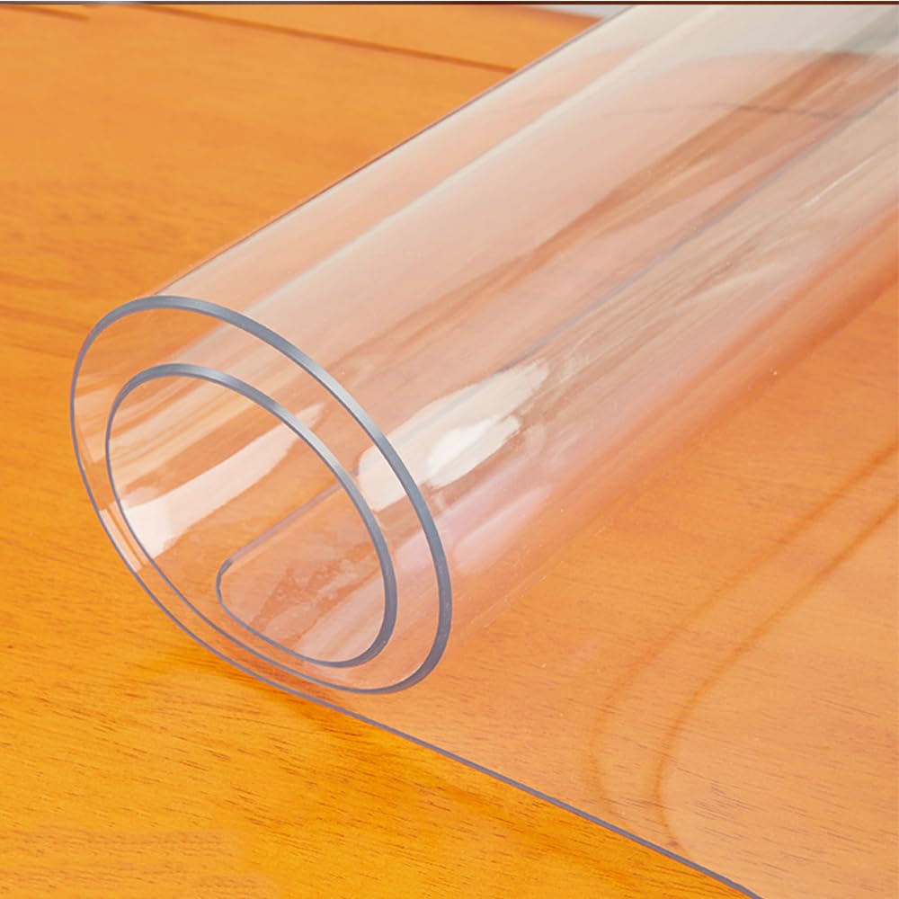 MRVAKDYDI Clear Table Protector, Clear PVC Table Protector 2mm Thick Waterproof Wipeable Table Cover Multiple Sizes(80X80cm)
