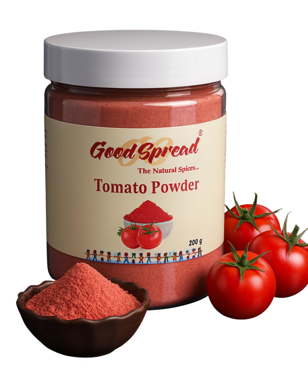 GoodSpread Organically Grown Dehydrated Tomato Powder: 200gm - The Perfect Culinary Companion for All Your Tomato Needs