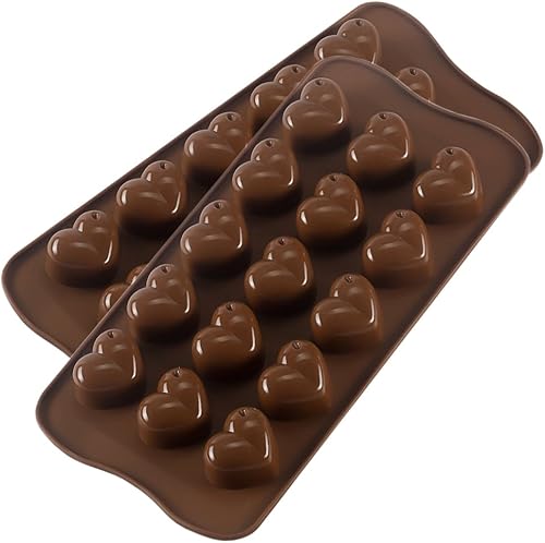 Molde de silicona para chocolate con forma de corazón, moldes de caramelo para fiestas, bodas, gelatinas, cubitos de hielo en forma de corazón,