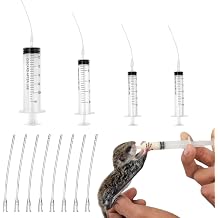 Baby Bird Parrot Feeding Syringe Set with 8 Pieces Gavage Tubes Baby Birds Parrot Disposition Syringes Hand Feeding Syringe for Feeding Milk Birds Parrots Small 10 ml / 20 ml / 60 ml