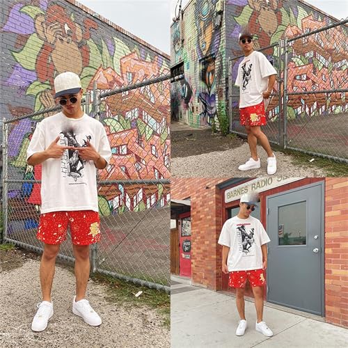 Summer Cool Casual Shorts, Mens Graphic Basketball Shorts Breathable Fashion Running Pants3