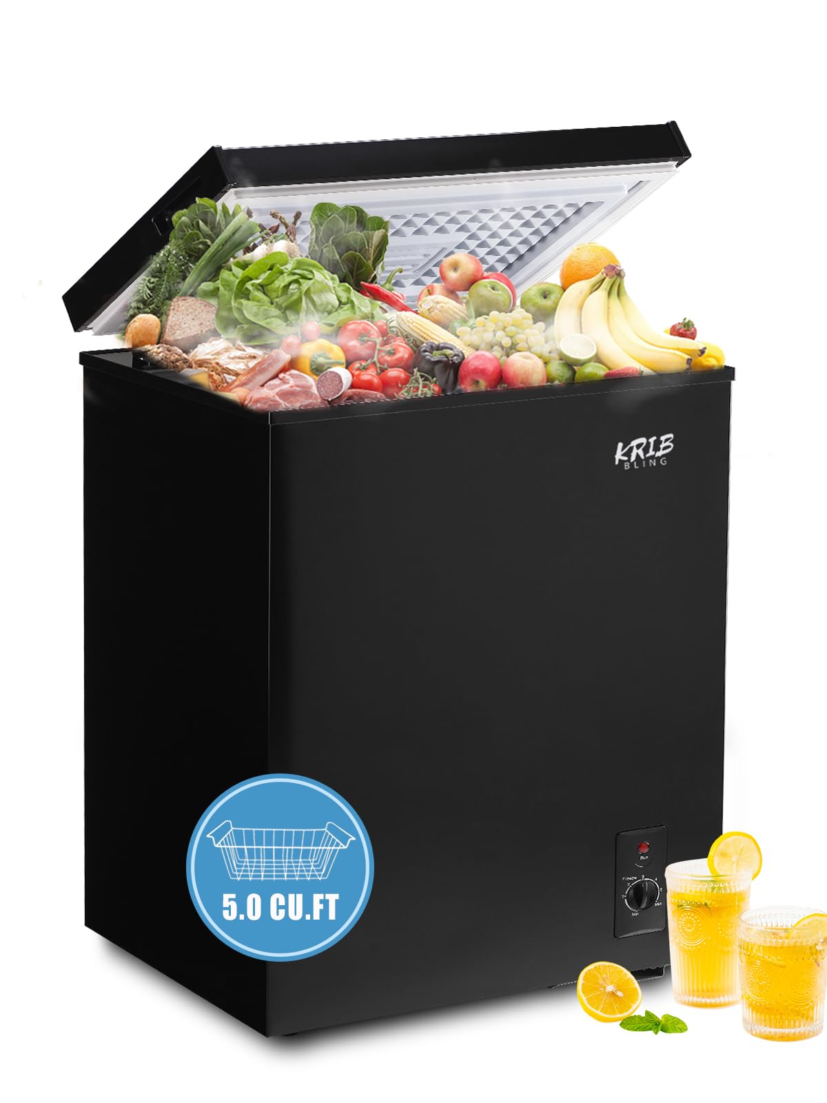 KRIB BLING BD80Q-BLACK 5 cu ft Chest Freezer Black