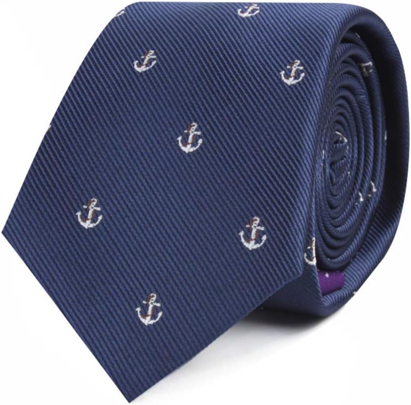 AUSCUFFLINKS Sailor Anchor Neckties for Him | Sailing Yacht Race Tie | Boat Boating Sail Prezzie for Him | Yachting | Work Ties for Him | Bday Present for Guys (Sailor Anchor)
