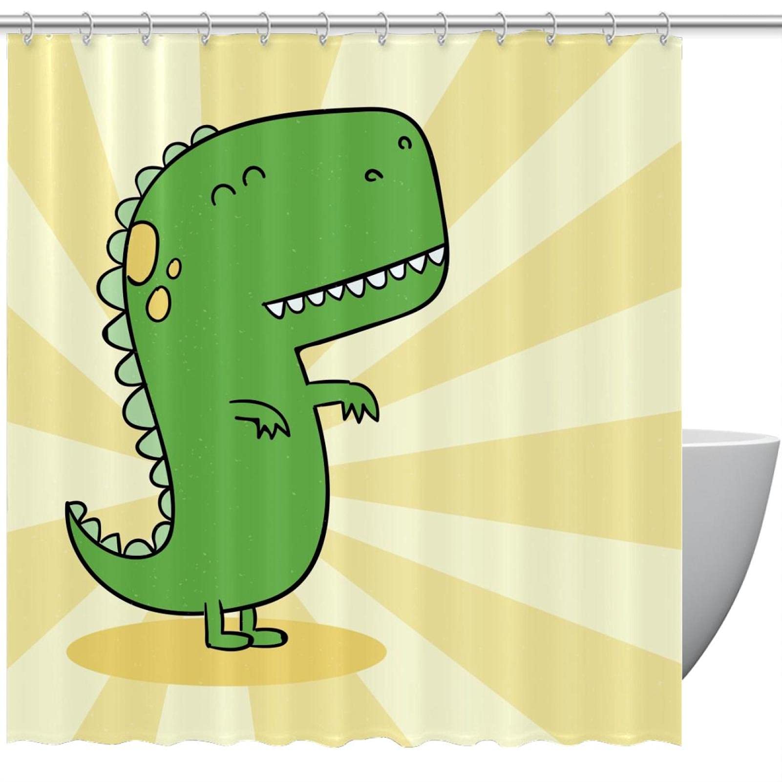 Rideau de douche dinosaure étanche rideau salle de bain enfant coloré 183x183