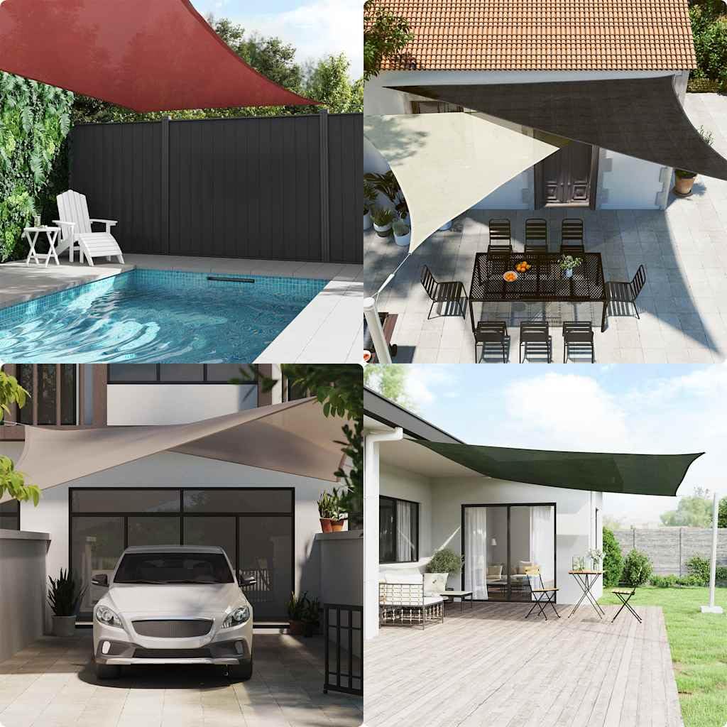 Toldo rectangular (3 x 6 m, polietileno de alta densidad, 160 g/m², para jardín, terraza y balcón, lona permeable al viento, con cuerdas de fijación y anillos de