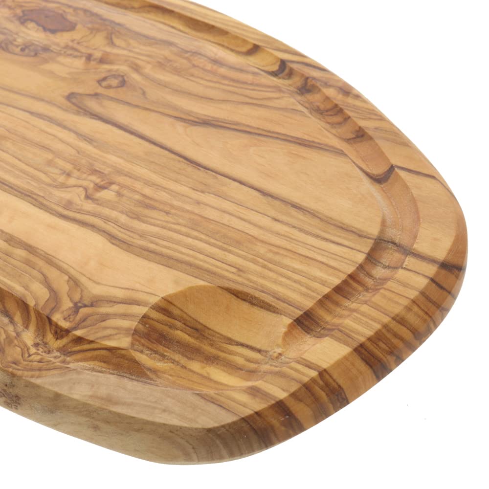 HOFMEISTER® Schneidebrett mit Saftrille, aus Olivenholz, 50 x 20 x 1,5 cm