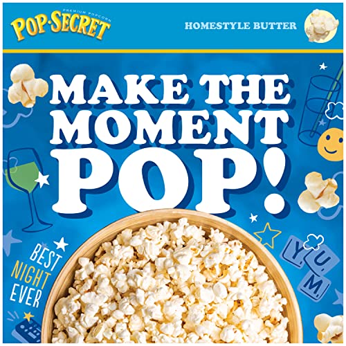 Pop Secret Microwave Popcorn, Homestyle Butter Flavor, 3.2 Oz Sharing Bags, 3 Ct #TOP6