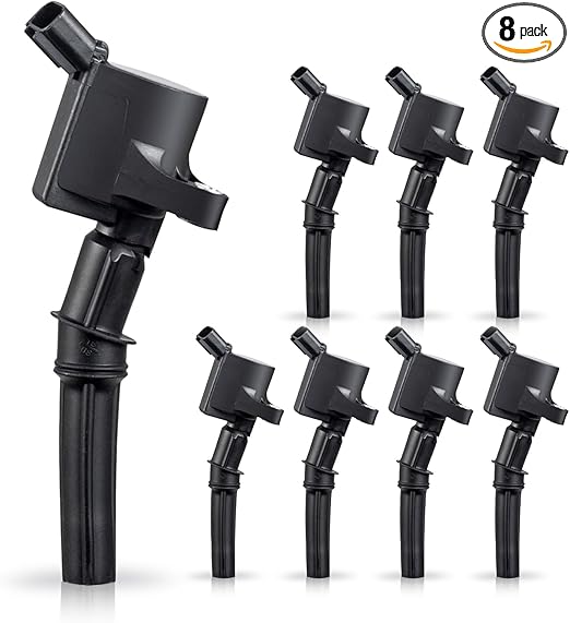 ENA Set of 8 Curved Boot Ignition Coil Pack Compatible with Ford Lincoln Mercury 4.6L 5.4L V8 Replacement for DG508 C1454 C1417 FD503 1L2U12029AA I2LU-12A388-AA C1417 DG473 DG481 DG491