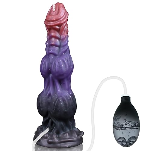 9.6" Monster Dildo Squirting Fantasy Dildo Dragon Horse Dildo with 2 Big Knots, Dog Dildo Knotted Ejaculating Toy with Strong Suction Cup, Big Dildo Silicone Huge Dildo, Adult Toys for Women Men