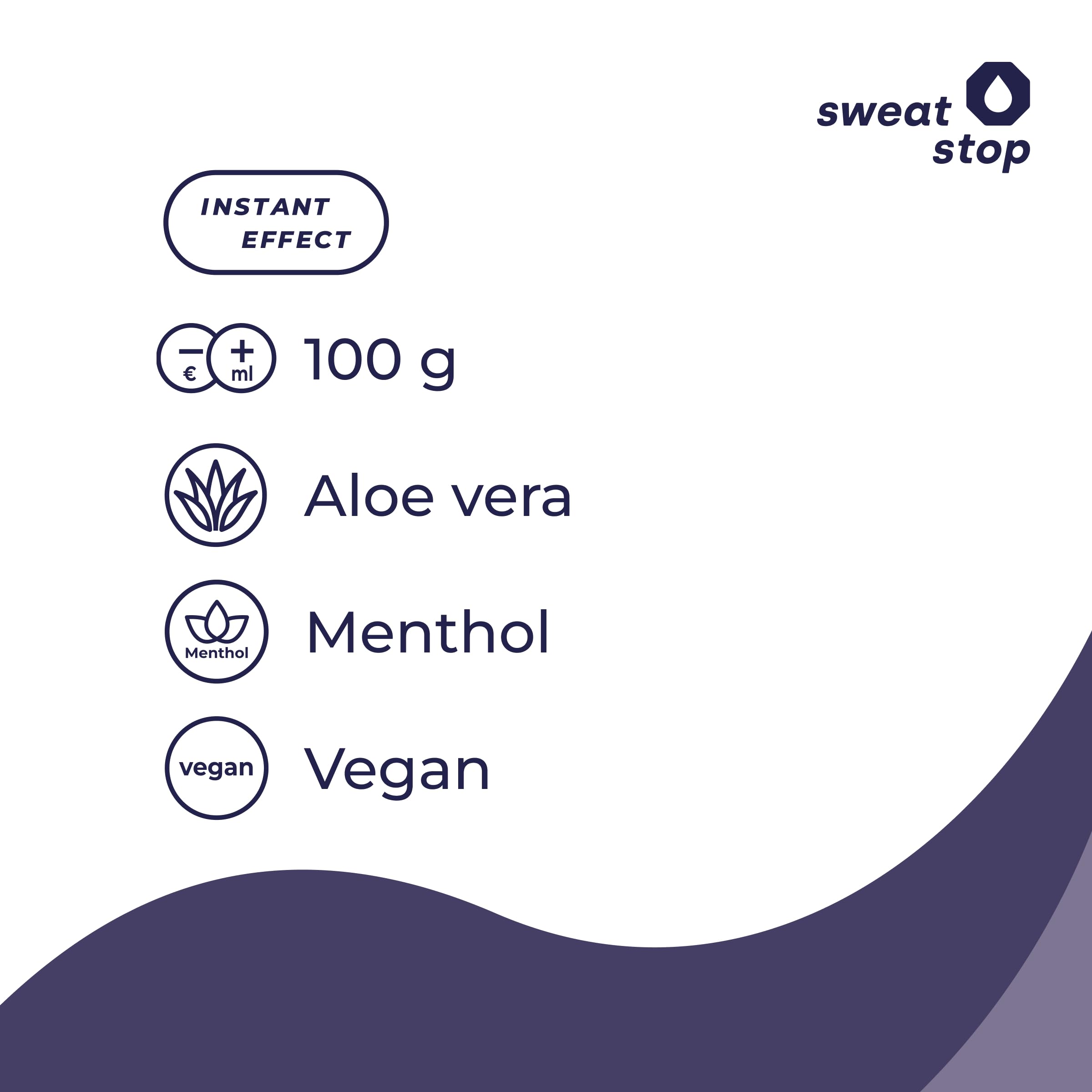 SweatStop® Mentol en polvo contra la transpiración de los pies - para pies secos - 100g