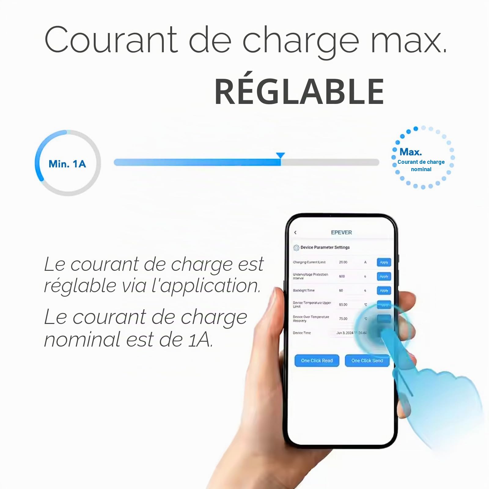EPEVER® MPPT Tracer-AN G3 – Tracer3210AN G3 Régulateur de charge solaire, 30A, 12/24VDC auto work, PV 100V, Écran LCD, Mise à la terre négative commune